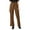 Coffee, variant on Female Women Pants Casual Loose Pants for Women Extra Long Women Casual Breathable Elastic Waist Solid Color and Linen Belt Wide Leg Pants Loose Trousers Xxl