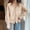 002 Khaki, variant on Womens Solid Color Open Front Knit Cardigan Lightweight Simple Long Sleeve V-Neck Button Down Cardigan