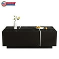 thumbnail image 2 of Hassch Minimalist Coffee Table with Storage, Dual Pull-Out Compartments & 2 Large Drawers, Modern MDF Center Table for Living Room, 47.2" Rectangular Storage Table, Black, 2 of 9