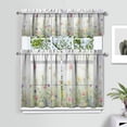 thumbnail image 2 of Fresh Flowers and Butterflies2(1) Kitchen Curtain Valance 3 Piece Home Curtains and Valance Set Curtain Sink Window Decor Window Treatment Tier 27.5x36 Length, 2 of 6