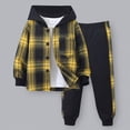 thumbnail image 2 of Towmus Toddler Boy Clothes Fall Winter Blouse Casual Flannel Shirt Tops Plaid Trendy Hoodie & Sweatpants Set 2Pcs Unisex Outfit 3~7 years, 2 of 9