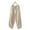 Beige, variant on ZANZEA Women Elastic Waist Loose Straight Trousers Linen Cropped Pants Pantalon