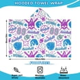thumbnail image 2 of Colorful Baseball Icons Pattern Hooded Bath Towel，60"x35" for Ages 3 To 12 Kids, Quick Dry Lightweight Soft Microfiber Hood Beach Towel Cover Up for Kids, 2 of 7