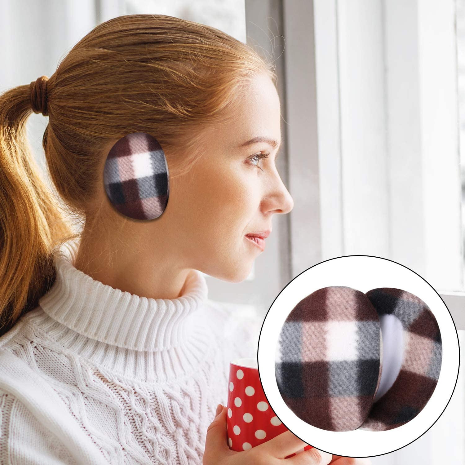 6 Pairs Bandless Ear Warmers Earmuffs Fleece Ear Covers Unisex Winter Outdoors 