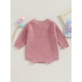 thumbnail image 4 of Wassery Baby Boys Girls Sweater Rompers Flower Embroidery Crew Neck Long Sleeve Infant Jumpsuits Toddler Fall Knit Bodysuits Clothes 0-24 Months, 4 of 8