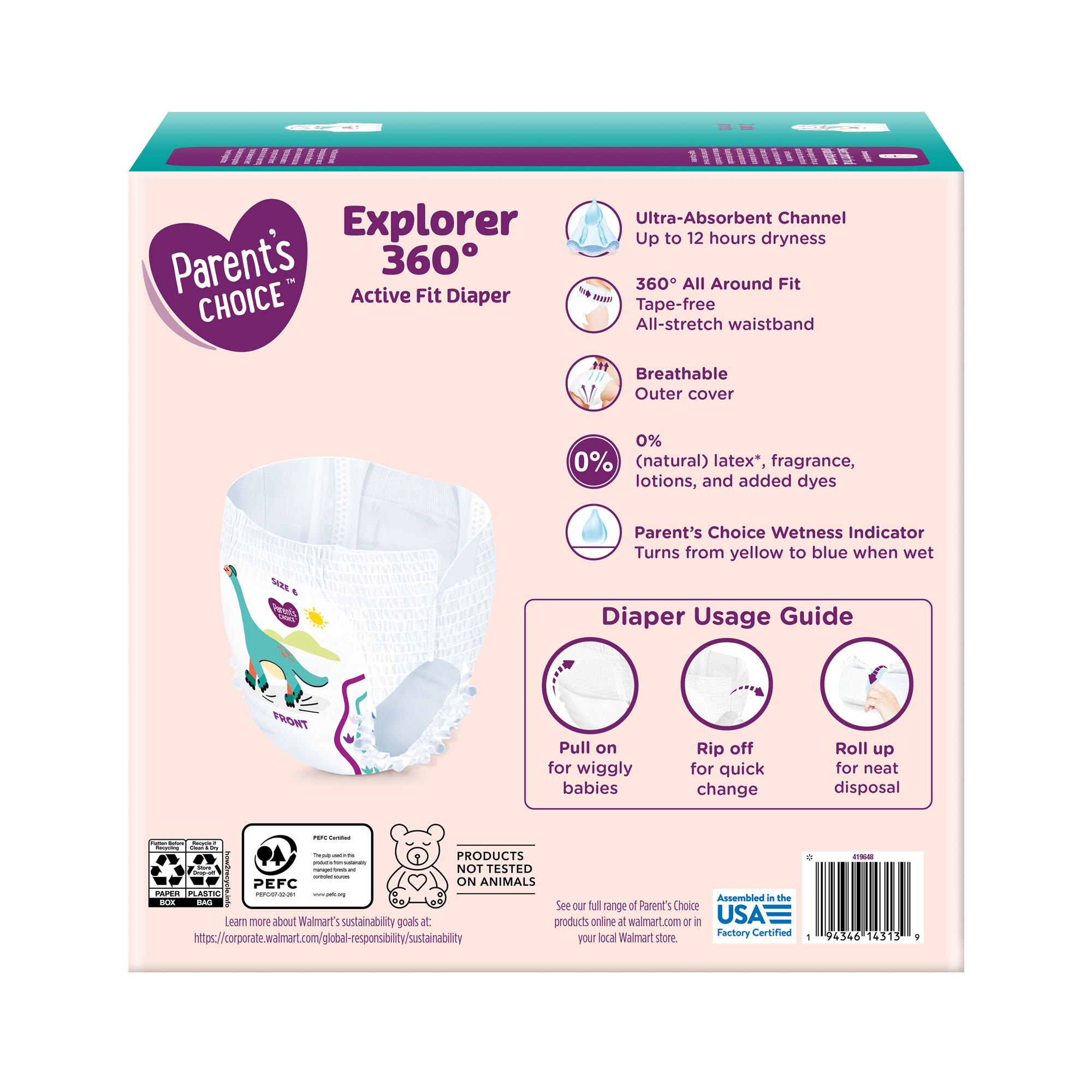 Pañal Tipo Pantalón Parent's Choice Explorer 360 Active Fit, Talla 6, 42 Piezas 2