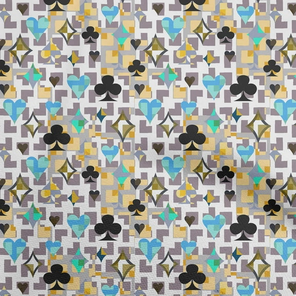 oneOone Silk Tabby White Fabric Poker Card Sewing Material Print Fabric By The Yard 42 Inch Wide