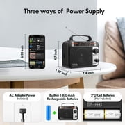 Multi-Band AM/FM/SW1-2 Radio Transistor Radio AC or Battery Operated with Best Reception Big Speaker and Precise Tuning Knob with AUX in & 3.5mm Earphone Jack BLACK