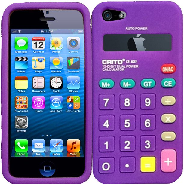 For Apple Iphone SE Iphone 5 5S Calculator Silicone Dark Purple