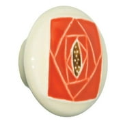 Acorn PR5YP Lg Rd Off White with Sq Orange Rose