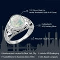 thumbnail image 3 of Gem Stone King Men's 4.00 Cttw White Simulated Opal Ring for Men | 925 Sterling Silver | Oval 12X10MM | Available 7,8,9,10,11,12,13, 3 of 6