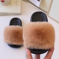 thumbnail image 2 of XIYON Girls Slippers Kids Fuzzy Open Toe House Shoes Warm Winter Slip On Cozy Bedroom Slippers, 2 of 5