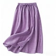 thumbnail image 3 of CCRFTGI Gingham Maxi Skirts for Women Fashion Casual A Line High Waist Long Plaid Skirt With Bow Summer Beach Vacation Outfits Flowy Skirts for Women Purple XXL, 3 of 7