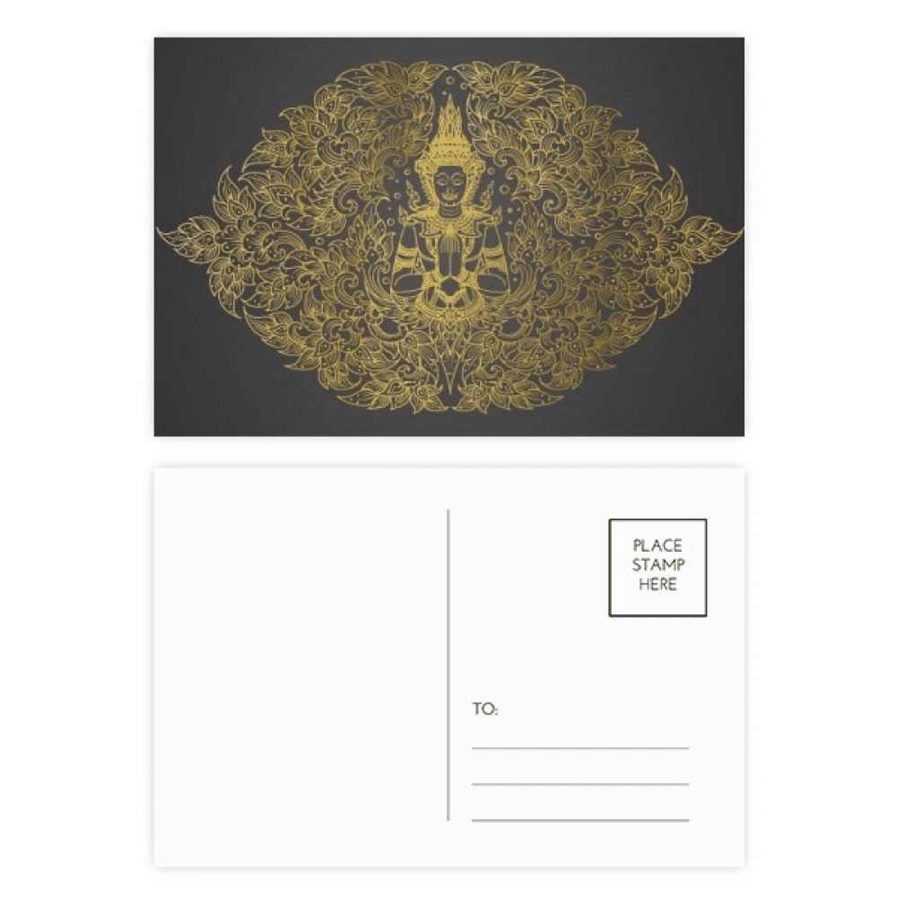 thai symmetrical foil illustration postcard set birthday mailing thanks greeting card