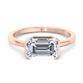 thumbnail image 4 of Orca - Bezel Set Moissanite Emerald Cut Lab-Diamond Engagement Ring East to West, 4 of 5