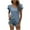 Blue, variant on Odeerbi Summer Peplum Tops for Women V-Neck Solid Color Short Sleeve Lapel Blouse Blue