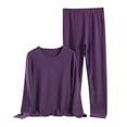 thumbnail image 3 of Aoiroe Two Piece Sets For Women Womens Long Underwear Thermal Underwear For Women Fleece Thermals For Women Outfits For Women Casual Outfits For Women Comfy Sets For Women Clothing Purple 7XL, 3 of 3