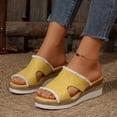 thumbnail image 2 of Platform Wedge Slip on Sandals for Women 2025 Boho Tassel Beach Casual Chunky High Heel Dressy Mules Sandals, 2 of 8