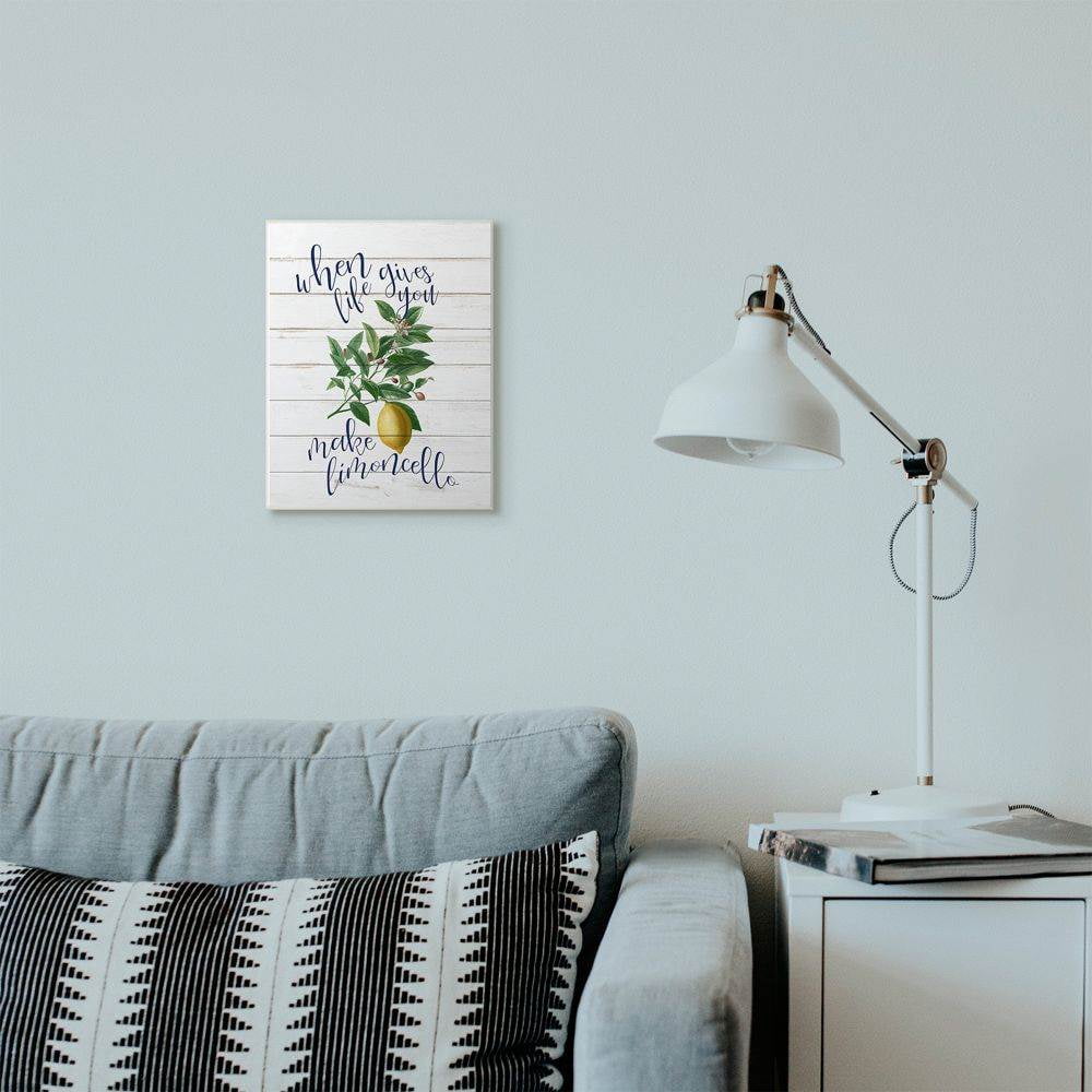 Stupell Industries Life Gives You Lemons Funny Wood Textured Word Design Wall Plaque Art by Ann Bailey