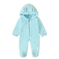thumbnail image 5 of Generic Baby Clothes Onesies 2024 Jumpsuit for Children's Girl Boy Bear Ears Footed Hooded Romper Coat for Casual Fashion Soft Comfortable Breathable(3-6 Months,Blue), 5 of 5