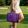 thumbnail image 4 of COEQINE Golf Cart Seat Cover with Carry Handle for Storage, Fits for EZGO Yamaha Club Car (51.2x30.3 Inches), with Quilted Padding & 4 Storage Pockets, Halloween Decor, Purple Bat Print, 4 of 8