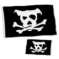 Double Sided Pirate Dog Flag Banner with Brass Grommets 12x18 Inch