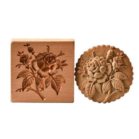 

Wooden Cookie Mold Press Moon Cake Cookie Mold Kitchen Baking Tool for DIY Chocolates Candies Sweets