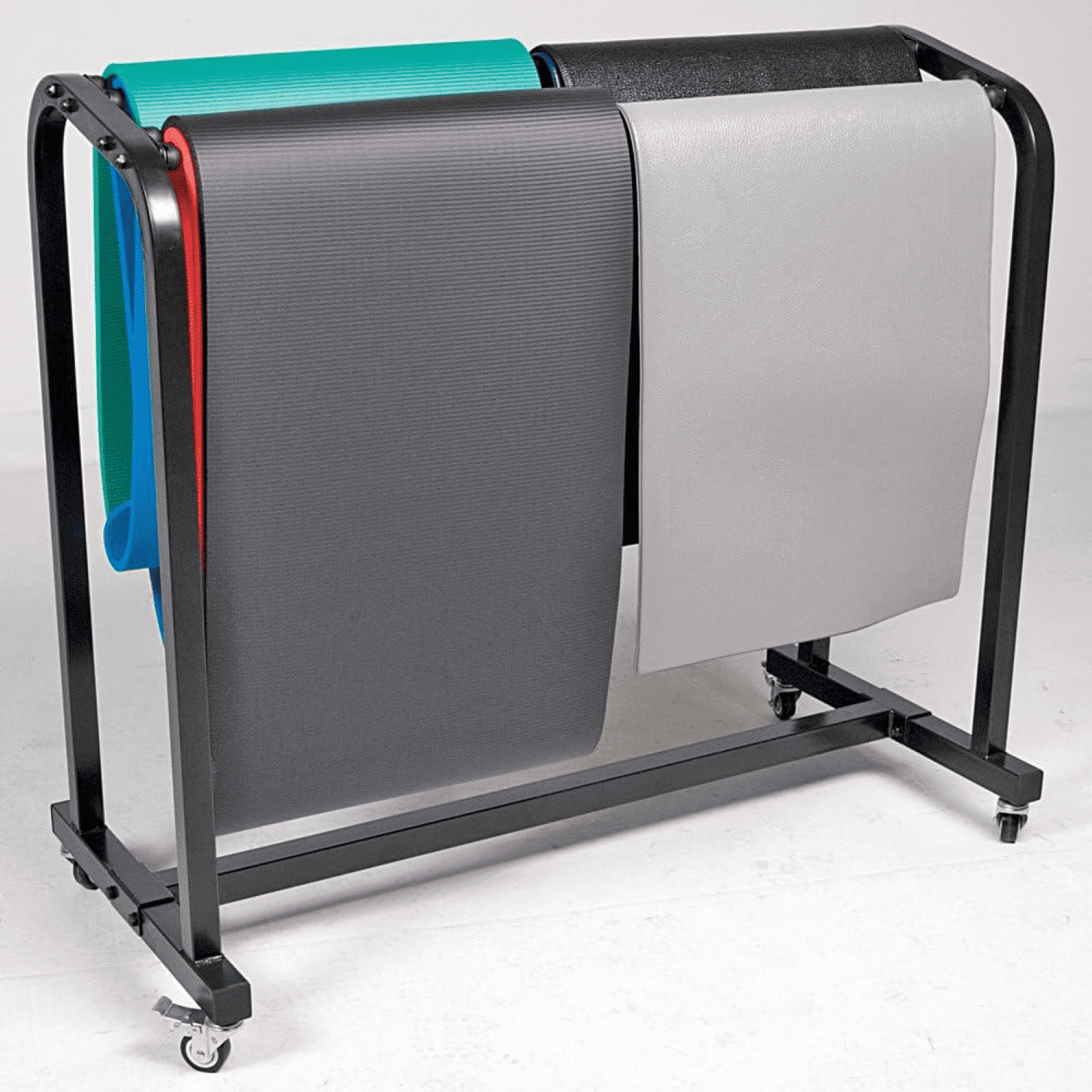 Power Systems Exercise Mat Cart – Rolling Storage Cart with Locking Casters, Holds 60-120 Yoga Mats