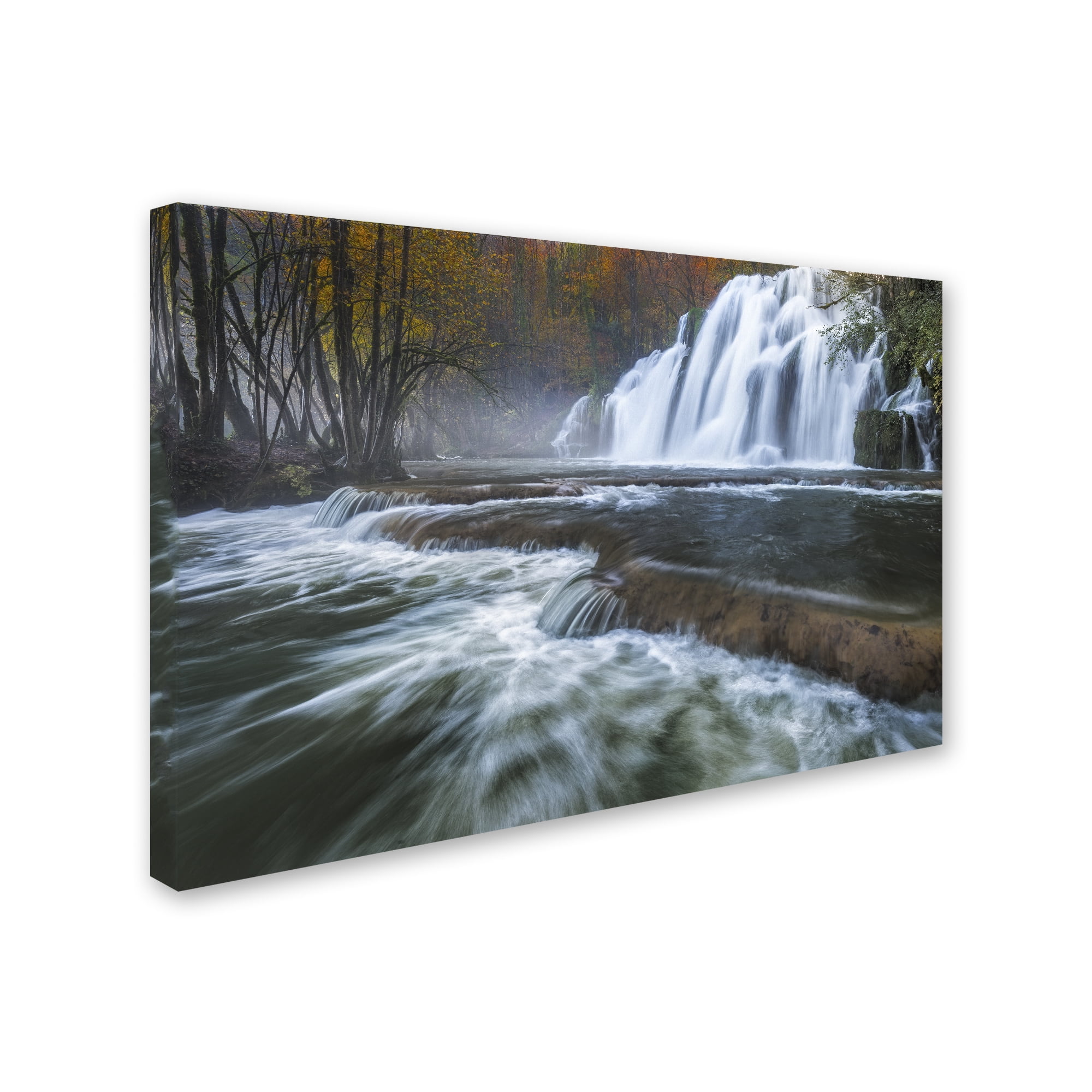 Trademark Fine Art "Waterfalls of Tufs in Jura" Canvas Art by Mathieu Rivrin