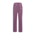 thumbnail image 5 of WULMLEO Linen Pants Women Summer Drawstring Straight Leg Pants High Waisted Loose Fit Casual Beach Trousers with Pockets Light Purple 2XL, 5 of 6