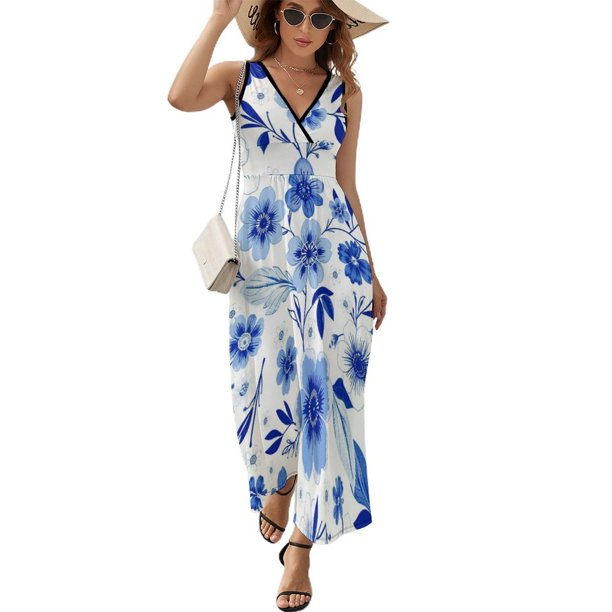 Floral Vestido Sin Mangas Para Mujer, Traje De, Ropa De Cumpleaños, Verano
