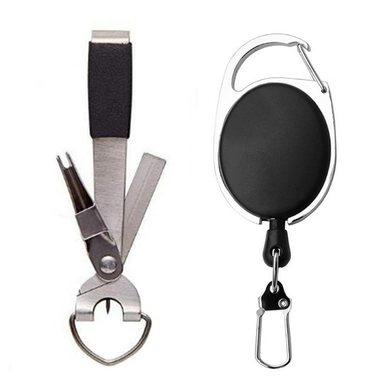 Multifunction Fly Fishing Line Cutter Nippers Snip Quick Knot Tying Tool Buckle, Size: Grey