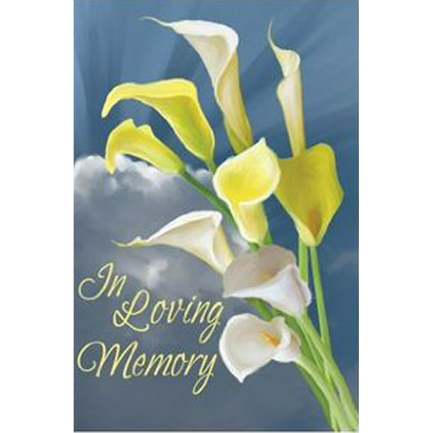 In Loving Memory Garden Flag Lilies Flower Memorial Inspirational