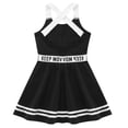 thumbnail image 4 of Hansber Girls Tennis Cross Back Dress Sleeveless Golf Outfit Workout Training Athletic Clothes School Black 14, 4 of 7