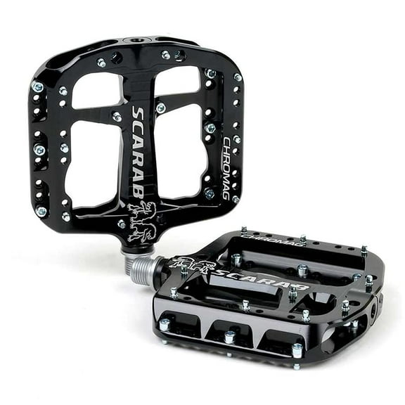 Chromag Scarab Platform Pedals 9/16" Concave Aluminum Body 24 Tunable Pins Black