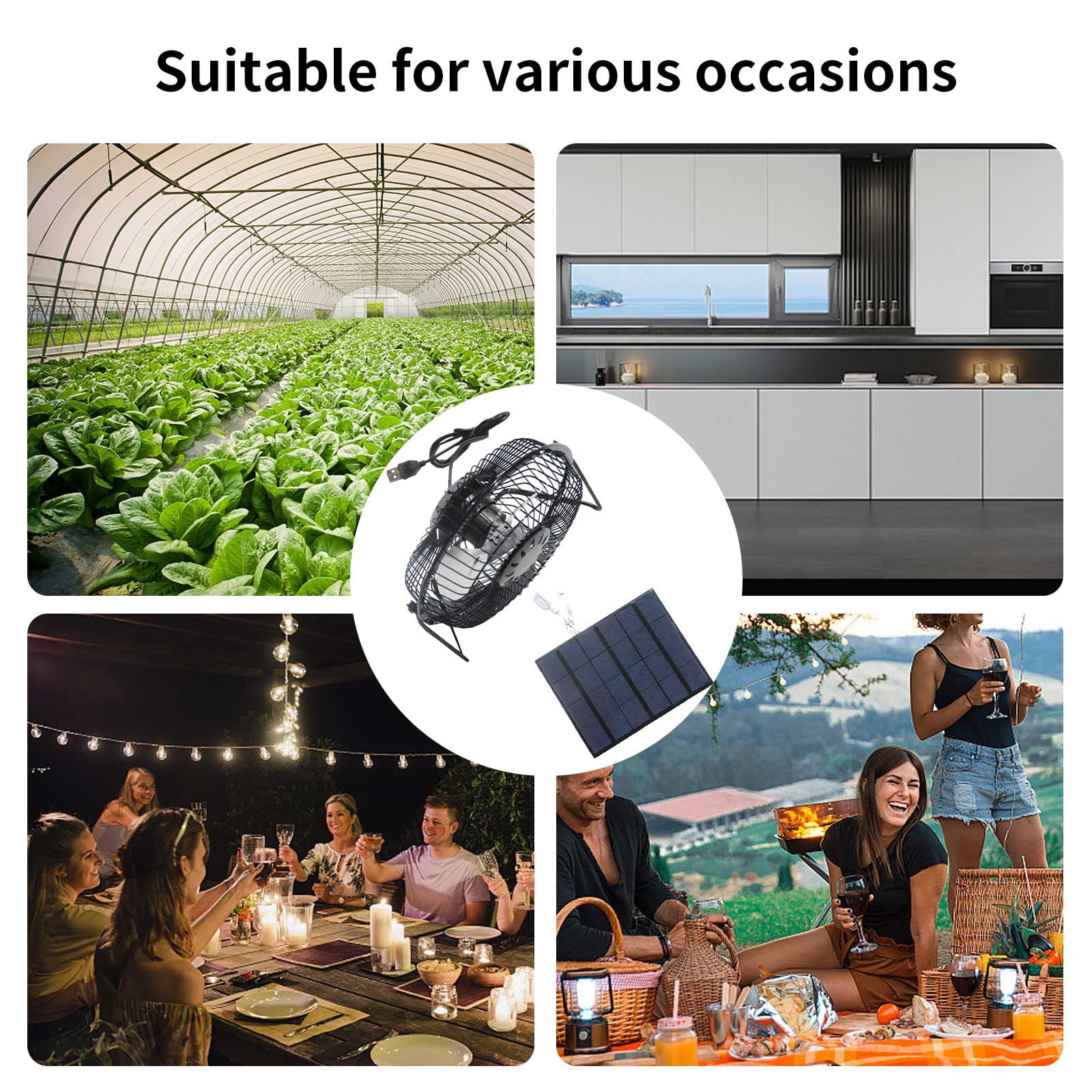 Solar Powered Exhaust Fan Kit For Chicken Coops, Greenhouses, Sheds, Pet Houses, Home CampingAnd -
