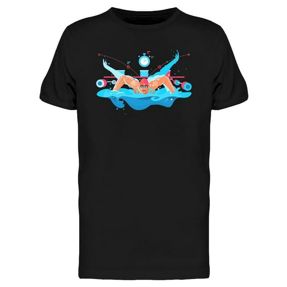Muscular Swimmer In Competition T-Shirt Men -Image by Shutterstock, Male Medium