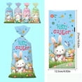 thumbnail image 2 of Easter Decoration, Ongmies Easter Candy Packaging Bags 50Pc Mixed Easter Cute Bunny Print Opp Flat Pocket Candy Cookie Snack Bag, Sky Blue, 2 of 2