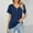 Navy, variant on Womens Tunic Cotton Casual Shirts Cap Sleeve Short Sleeve Blouse Buttons Trendy V Neck Summer Tops Vacation Loose Fit Flowy Casual Shirts Spring Cute Solid Color Basic Tees Black 4