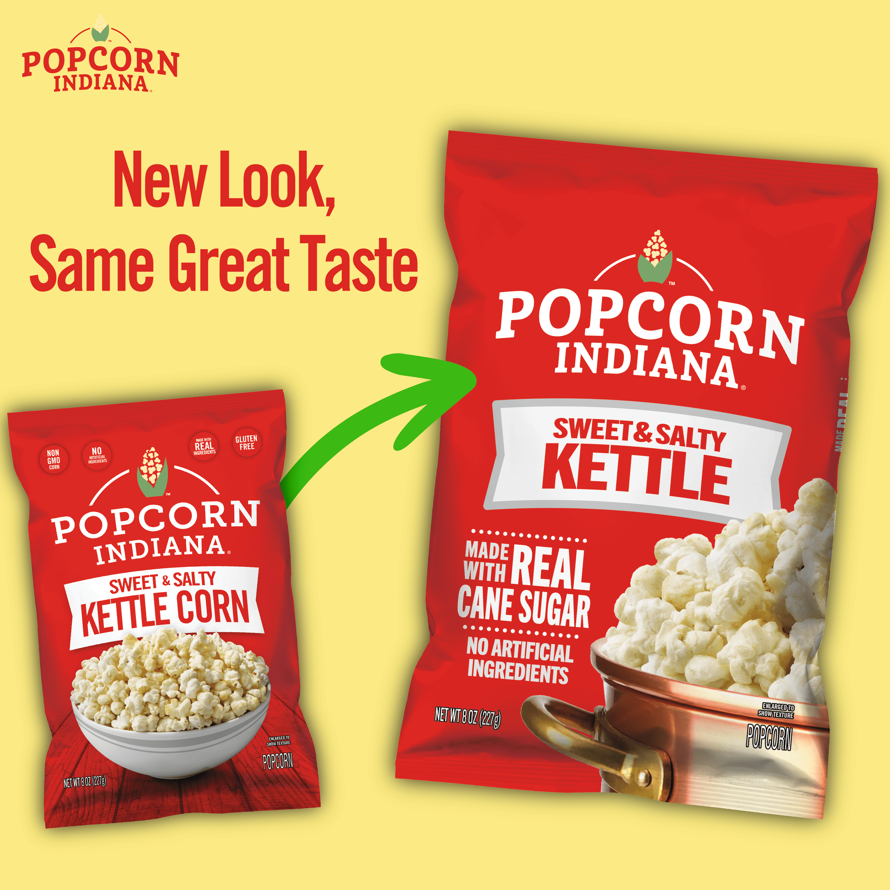 (2 pack) Popcorn, Indiana Kettle Corn Popcorn, 8 Oz.