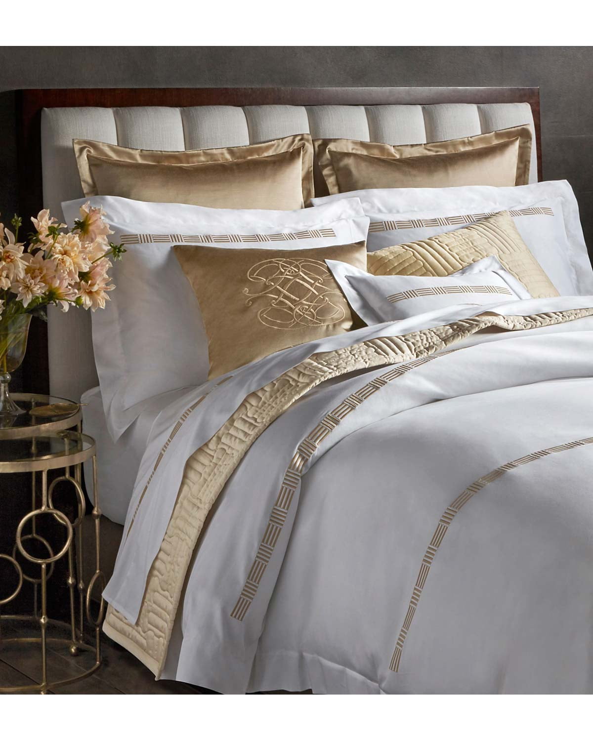 Pratesi Up Down Embroidery Duvet Cover Queen White Gold Egyptian Pratesi Up Down Embroidery Duvet Cover Queen White Gold Egyptian Cotton Com