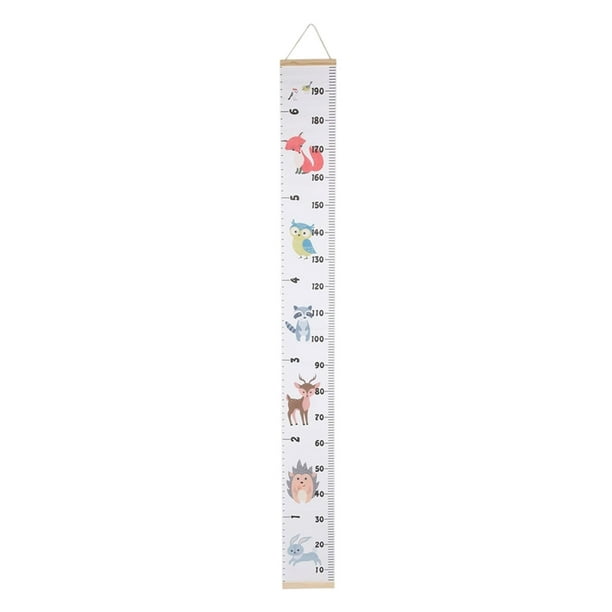 Lienzo de pared con tabla de crecimiento infantil Tabla de altura extraíble con regla de medición