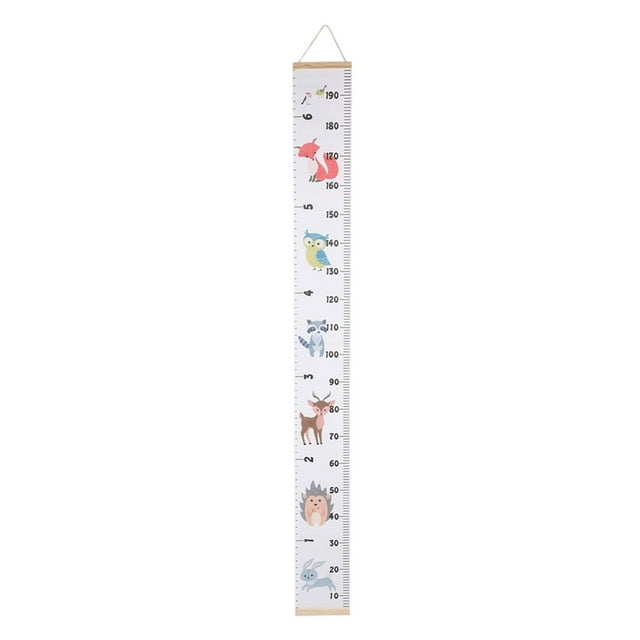 TIELUTT Children's Growth Chart Wall Canvas Removable Height Chart with Measuring Ruler Wooden Yard Stick with Metric Kids Measuring Tape 25 Foot Tape Measure Fractions Wardrobe Boxes Yard Stick