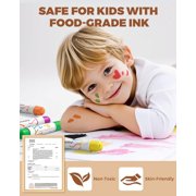 Jupitearth 24Ct Vibrant Washable Dual Tip Markers with Portable Case,Broad & Round Tip,Easy-Grip Design for Little Hands,Art Supplies