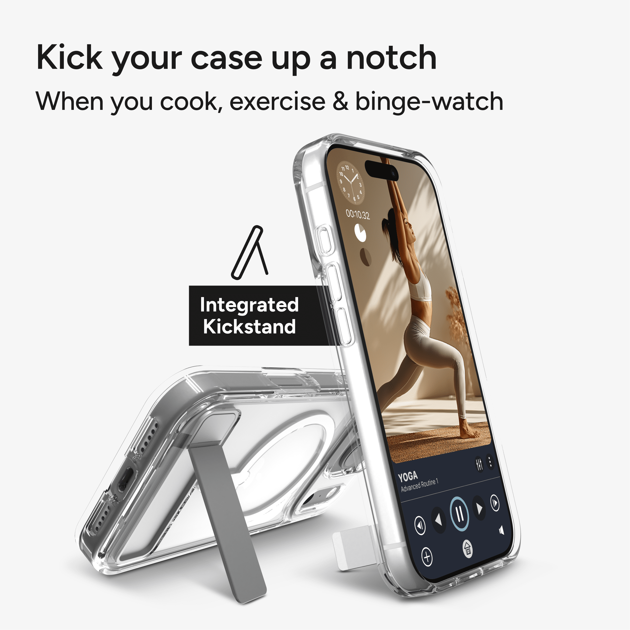 ZAGG Clear Snap with Kickstand - Apple iPhone 18 Pro & 17 Pro Clear Case with MagSafe and Built-In Kickstand