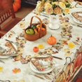 thumbnail image 3 of Fall Pumpkin Table Cloth Rectangle 60x60 Inches (Harvest Pumpkin Pattern Spillproof, Wrinkle Free Tablecloths, Fabric Table Cover for Thanksgiving Autumn Dinner Banquet Party Decoration), 3 of 7
