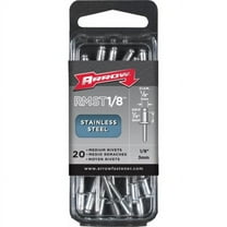 Arrow 1/8 in. D X 1/4 in. Stainless Steel Rivets Silver 20 pk