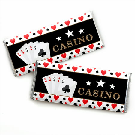 Las Vegas - Candy Bar Wrapper Casino Party Favors - Set of