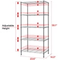 thumbnail image 3 of 5 Tier Adjustable Storage Shelf Metal Storage Rack Wire Shelving Unit Storage Shelves Metal 660Lbs Capacity 23.6" L x 14" W x 59.1" H for Pantry Closet Kitchen Laundry Silver, 3 of 16