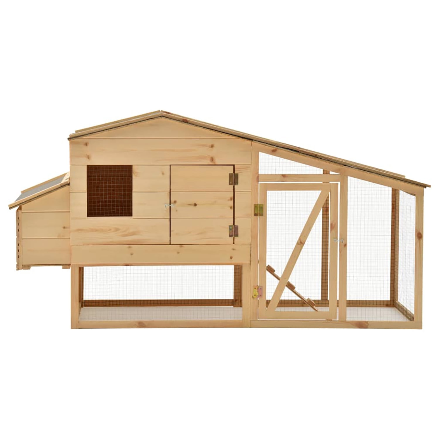 Pefilos 70" Outdoor Chicken Coop with Nesting Box Solid Pine for Backyard Hen House, Poultry House, and Small Pet Shelter Wood Rabbit Hutches, Beige Pefilos 70" Outdoor Chicken Coop with Nesting Box Solid Pine for Backyard Hen House, Poultry House, and Small Pet Shelter Wood Rabbit Hutches, Beige